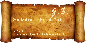 Gestetner Benjámin névjegykártya